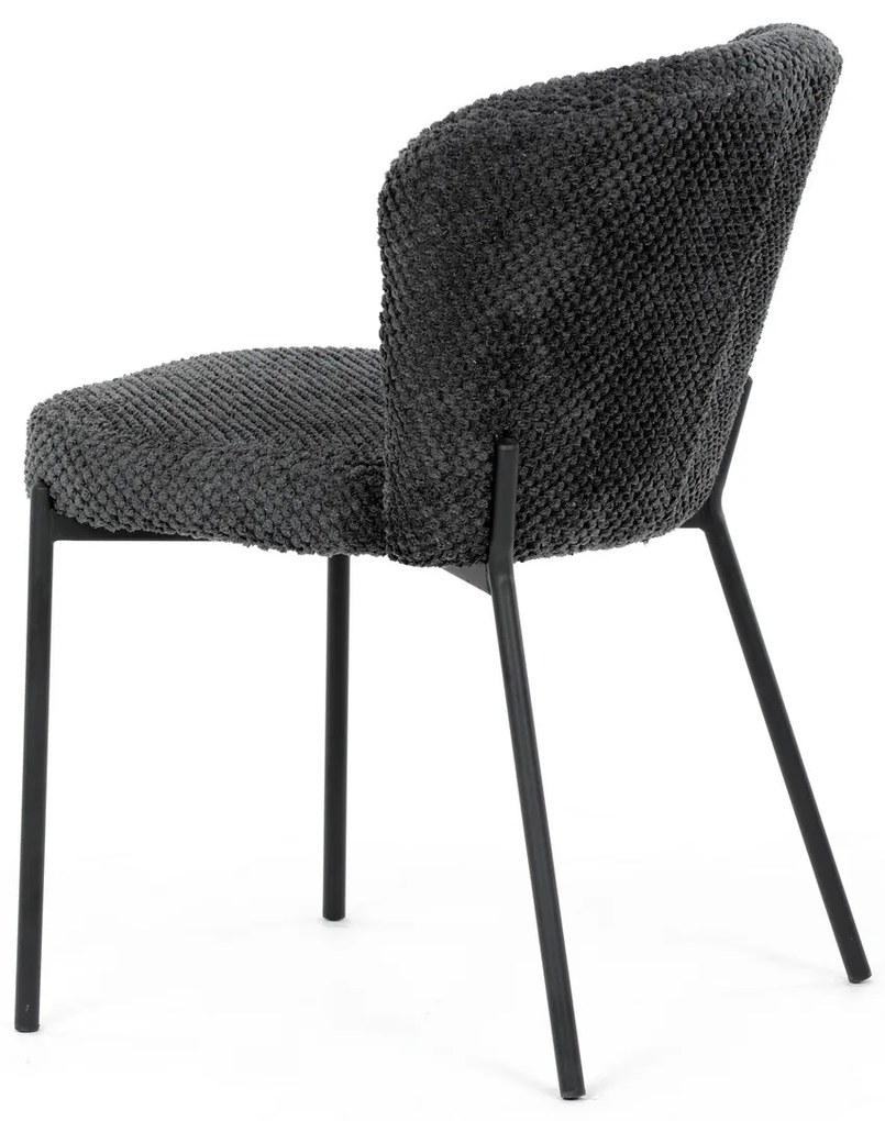 Jedálenská stolička Bouclé CT-W1077 GREY2,tmavosivá