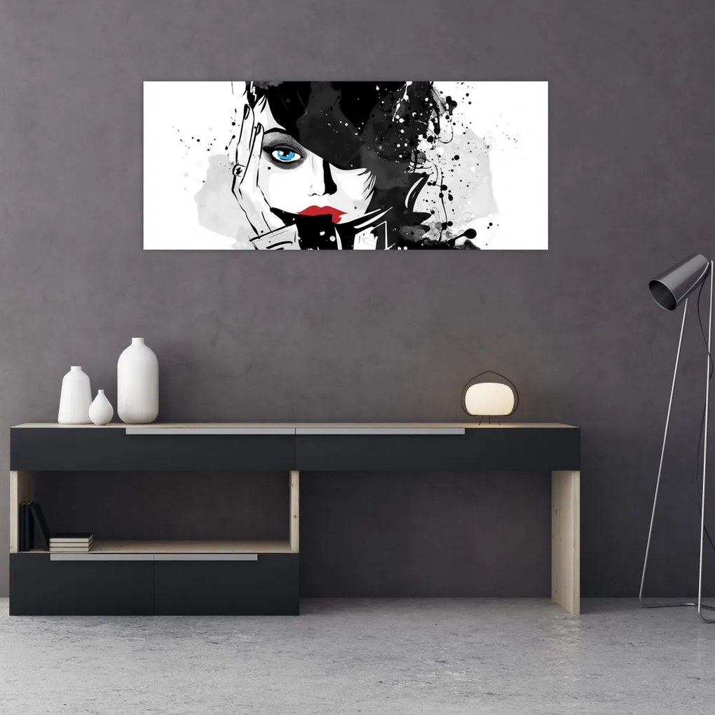 Obraz - Tajomná žena (120x50 cm)