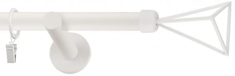 Dekorstudio Garniža jednoradová SPACE biela matná 19mm Dĺžka: 180cm, Typ príslušenstva: Krúžky tiché so štipcami