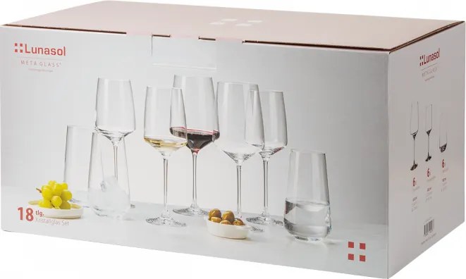 Lunasol - Štartovací set pohárov do domácnosti 18 ks - 21st CENTURY Glas Lunasol (322165)