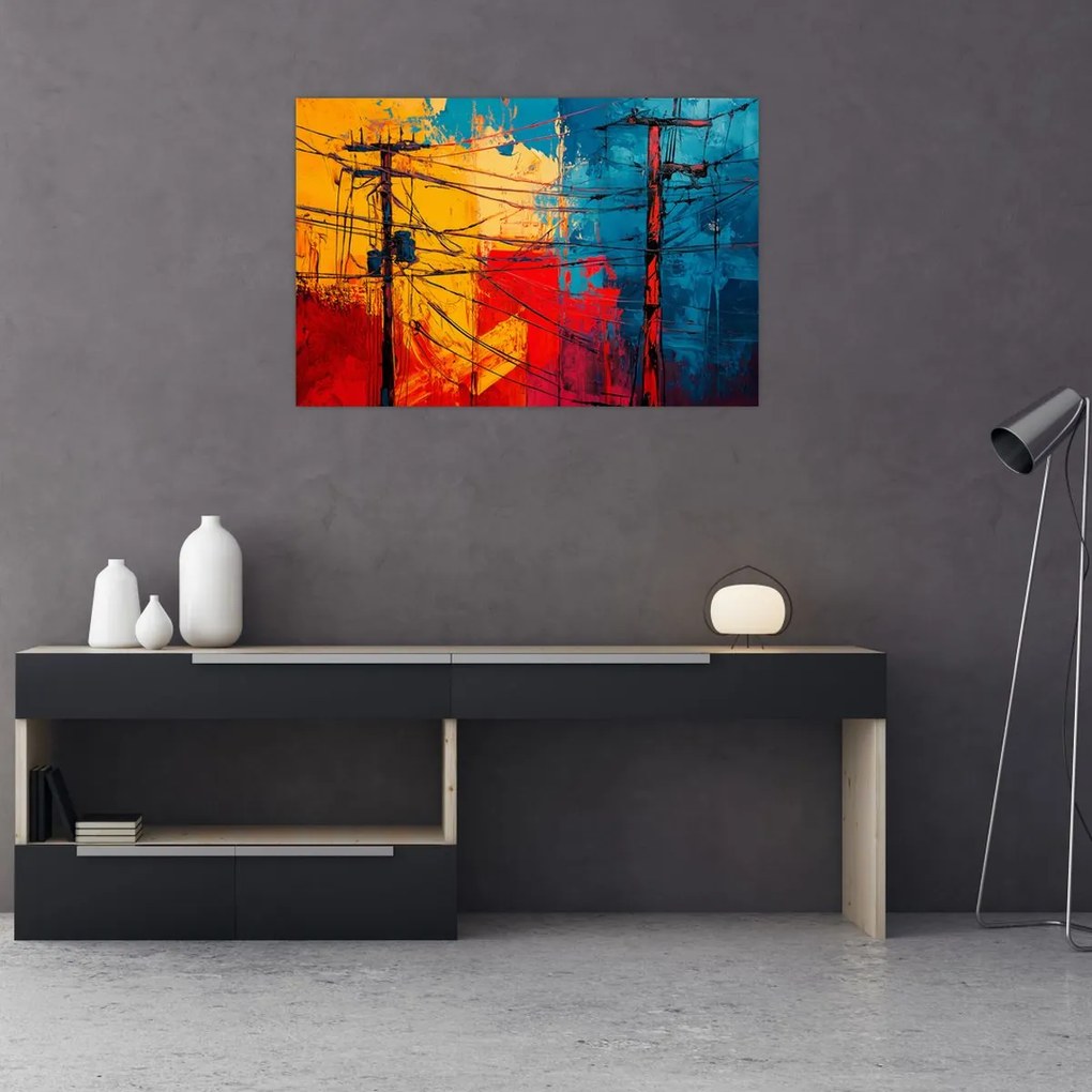Obraz - Abstraktné elektrické vedenie (90x60 cm)