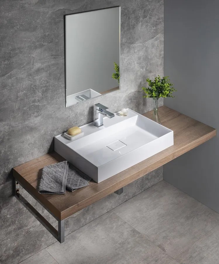 Sapho Sapho, GODIVA umývadlo 68x44cm, liaty mramor, biela, GU068-0