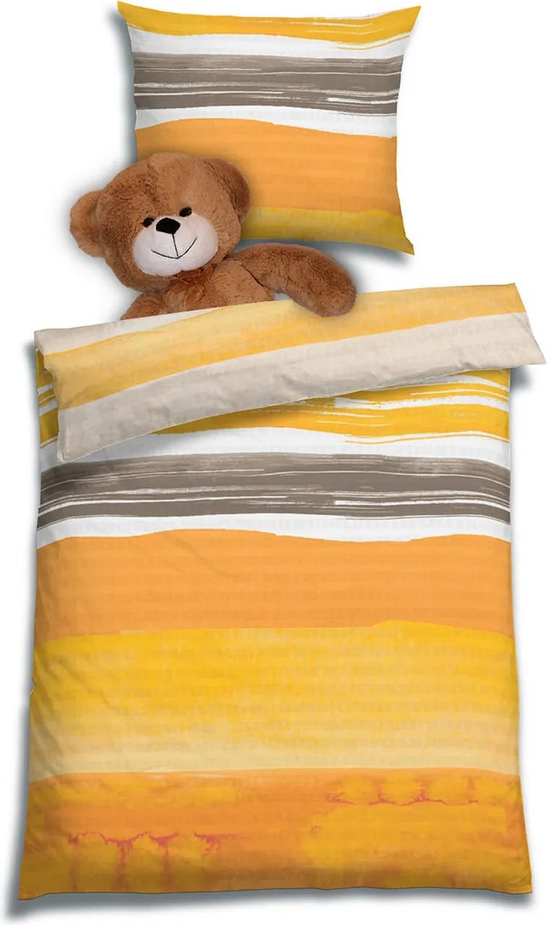 XXXLutz POSTEĽNÁ BIELIZEŇ, seersucker, oranžová, 100/135 cm Florella - Obliečky & plachty - 004388012101