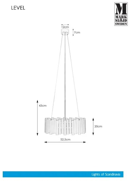 Markslöjd 107925 - Luster na tyči LEVEL 3xE27/60W/230V