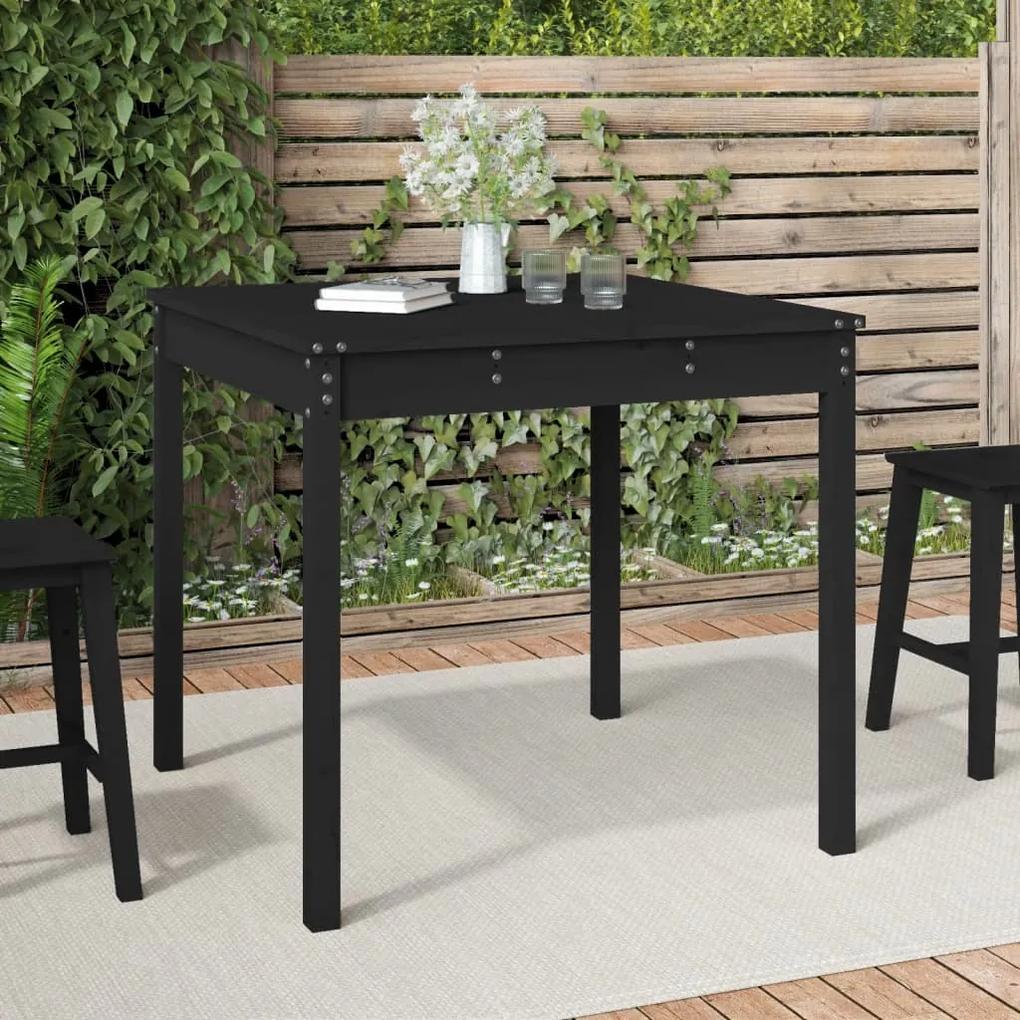 Záhradný stolík čierny 82,5x82,5x76 cm borovicový masív 823966