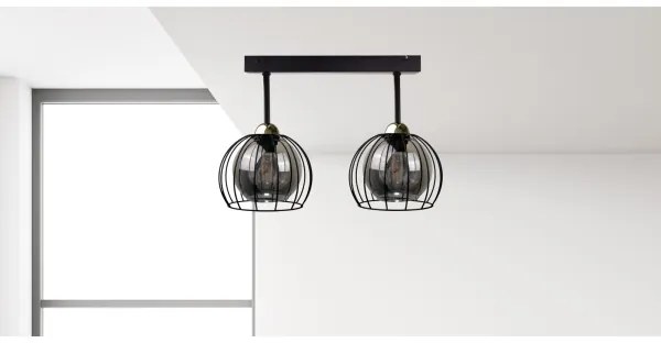 Prisadený luster SOLO BLACK 2xE27/60W/230V čierna/zlatá