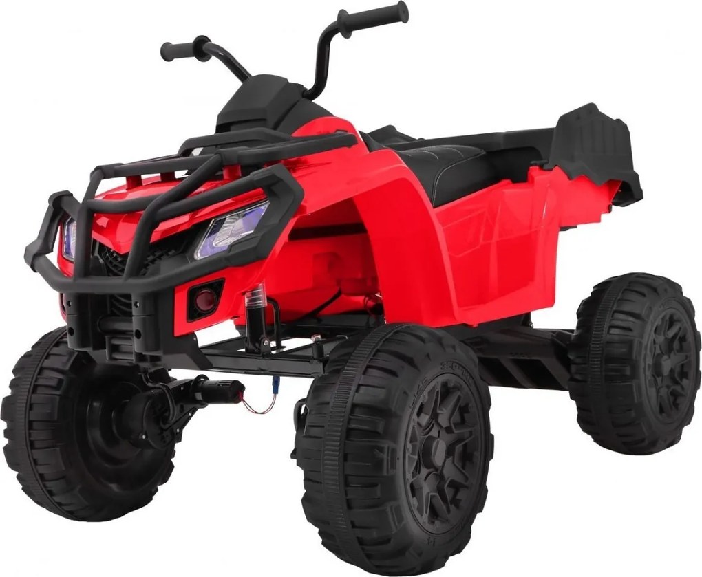 Ramiz Detská štvorkolka XL ATV 2,4 GHz na batérie červená na diaľkové ovládanie + pohon 4x4 + nosič batožiny + pomalý štart + EVA + LED a zvuky