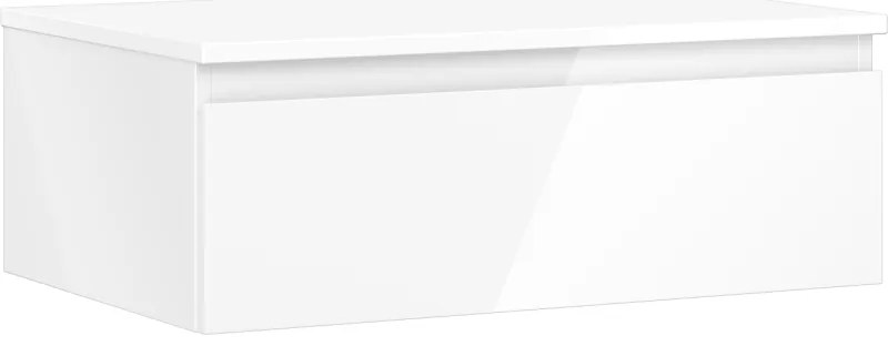 Mexen Orio, kúpeľňová skrinka 70 cm s hornou časťou, 1 zásuvka, biela lesklá, 91A10-07023-1-BFC00