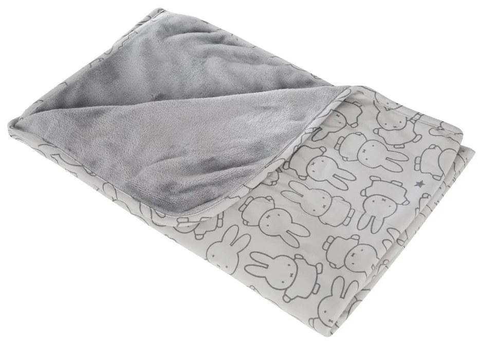 Sivá bavlnená detská deka 80x80 cm Miffy – Roba
