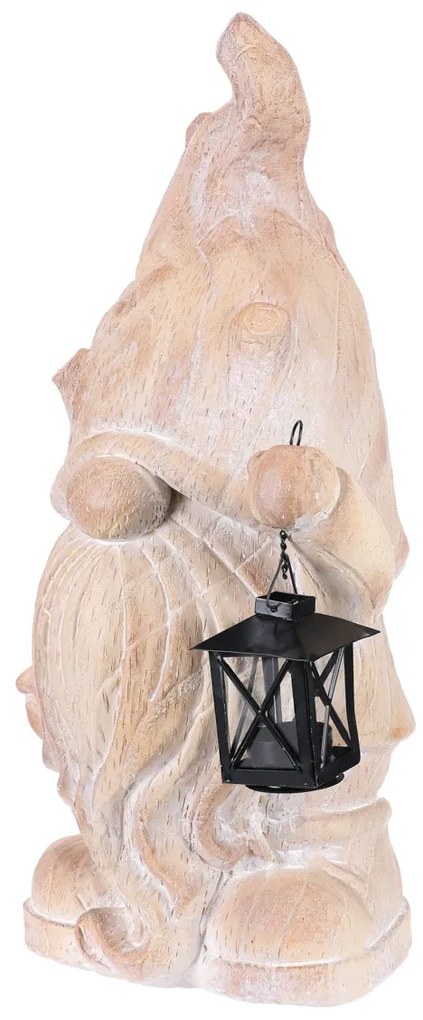 Záhradná dekorácia Trpaslík s lampášom, MgO keramika, 28 x 20 x 51 cm