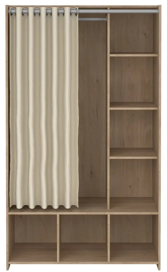 Bielo-béžová šatníková skriňa v dekore duba 105x180 cm Kit – Tvilum
