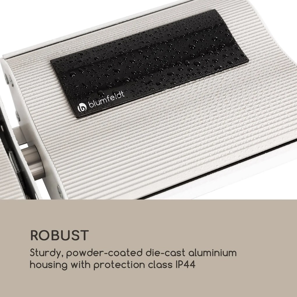 Blumfeldt Cosmic Beam Plus, infračervený terasový ohrievač, 2400 W, IP44, diaľkový ovládač, biely