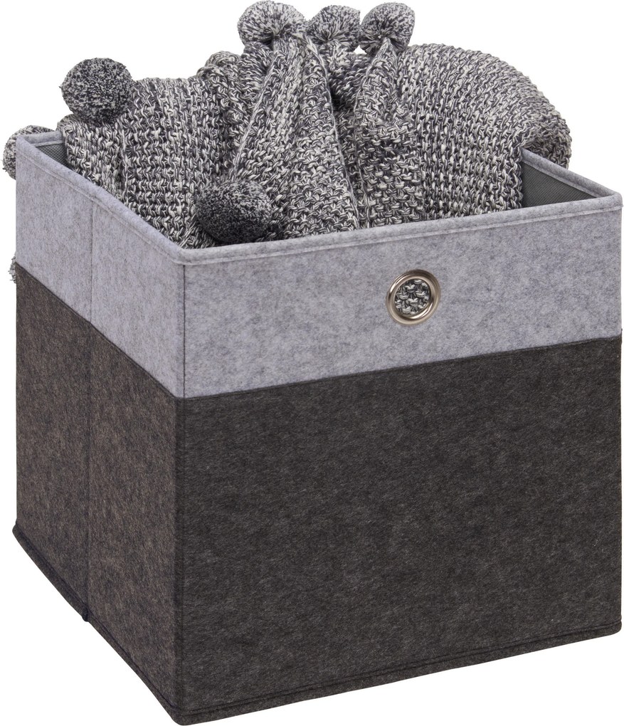 XXXLutz SKLADACÍ BOX, kov, textil, kartón, 32/32/32 cm Carryhome - Úložné boxy & dekoračné boxy - 007968009101