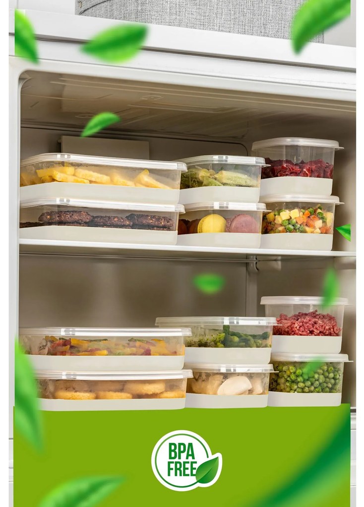 Súprava 4 ks potravinových boxov ALLIE sivá