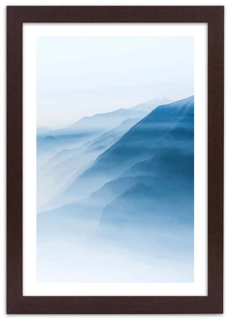 Gario Plagát Pohľad na hory za hmlou Farba rámu: Bez rámu, Rozmery: 40 x 60 cm