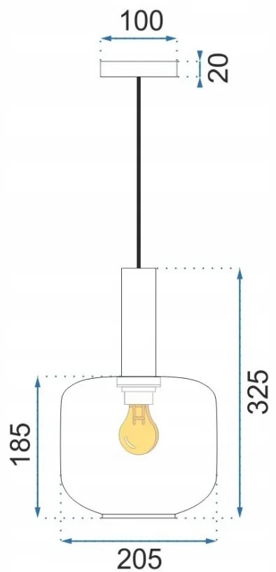 Toolight -  sklenené stropné svietidlo Amber APP461-1CP, hnedá retro, OSW-00591