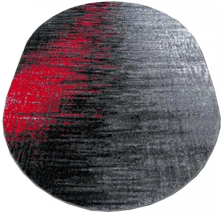 Kusový koberec Ines sivočervený ovál, Velikosti 120x170cm