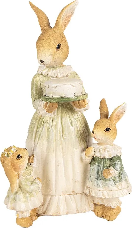 Dekorácia králičia mamka s malými králikmi  - 13*10*21 cm