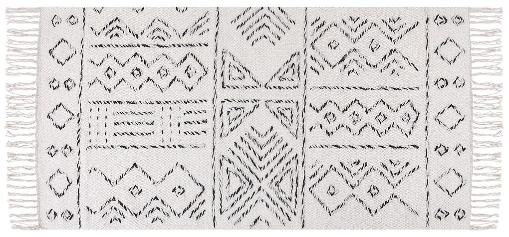 Vlnený koberec 80 x 150 cm biela/čierna ALKENT Beliani
