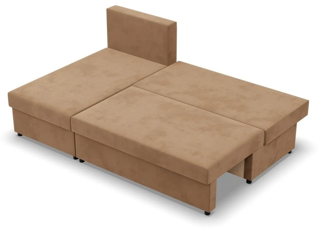 Rohová rozkladacia sedacia súprava DELI Hnedá I