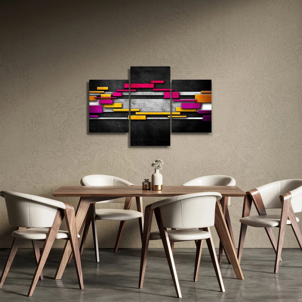 Obraz farebné abstrakcie na čiernom pozadí (90x60 cm)