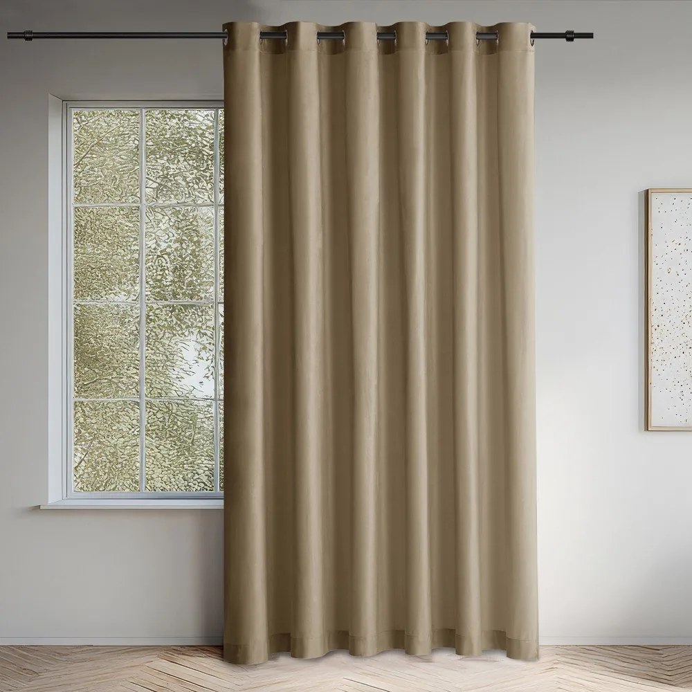 Béžový zamatový dimout záves 400x250 cm Velto – Filumi