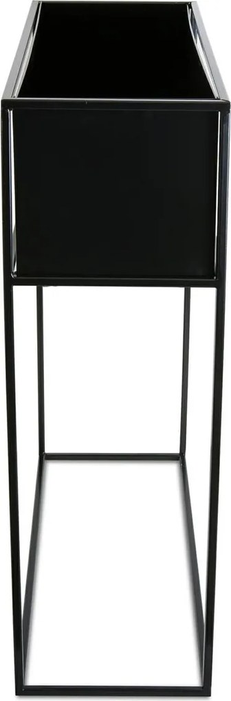KOVOVÝ KVETINÁČ SO STOJANOM RECT 70X24X64 CM ČIERNA