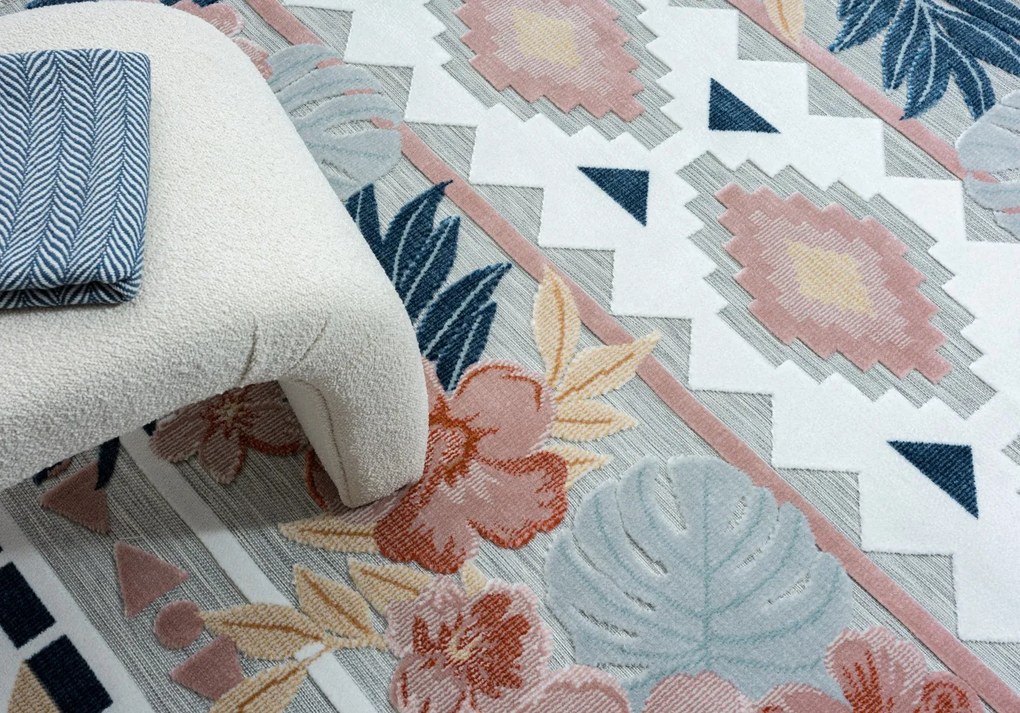 Kusový koberec Flora grau – na von aj na doma, 200x300, viacfarebná, chodba / predsieň, My Flair