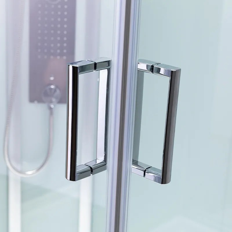 BPS-koupelny Hydromasážny box HYD-AL120 pravý, 120x80 cm, kartáčovaný chróm/transparent