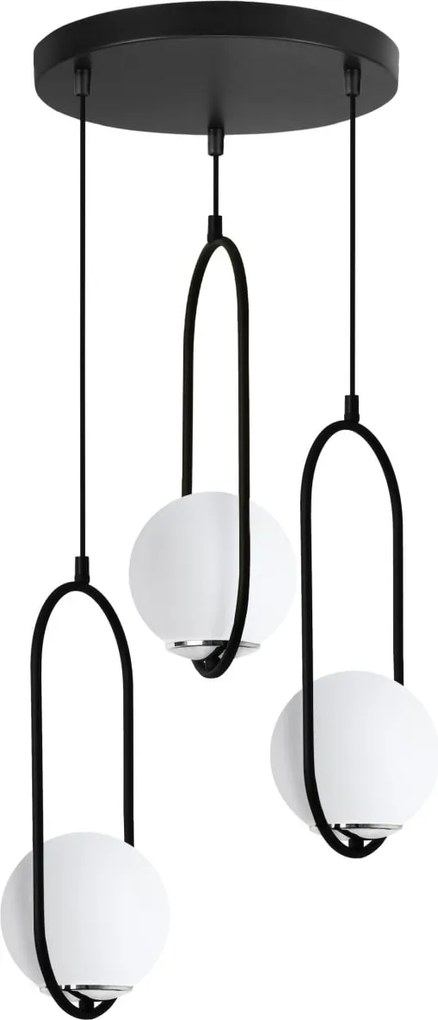 Závesné svietidlo Florence, 3x biele sklenené tienidlo, b/ch, o, U