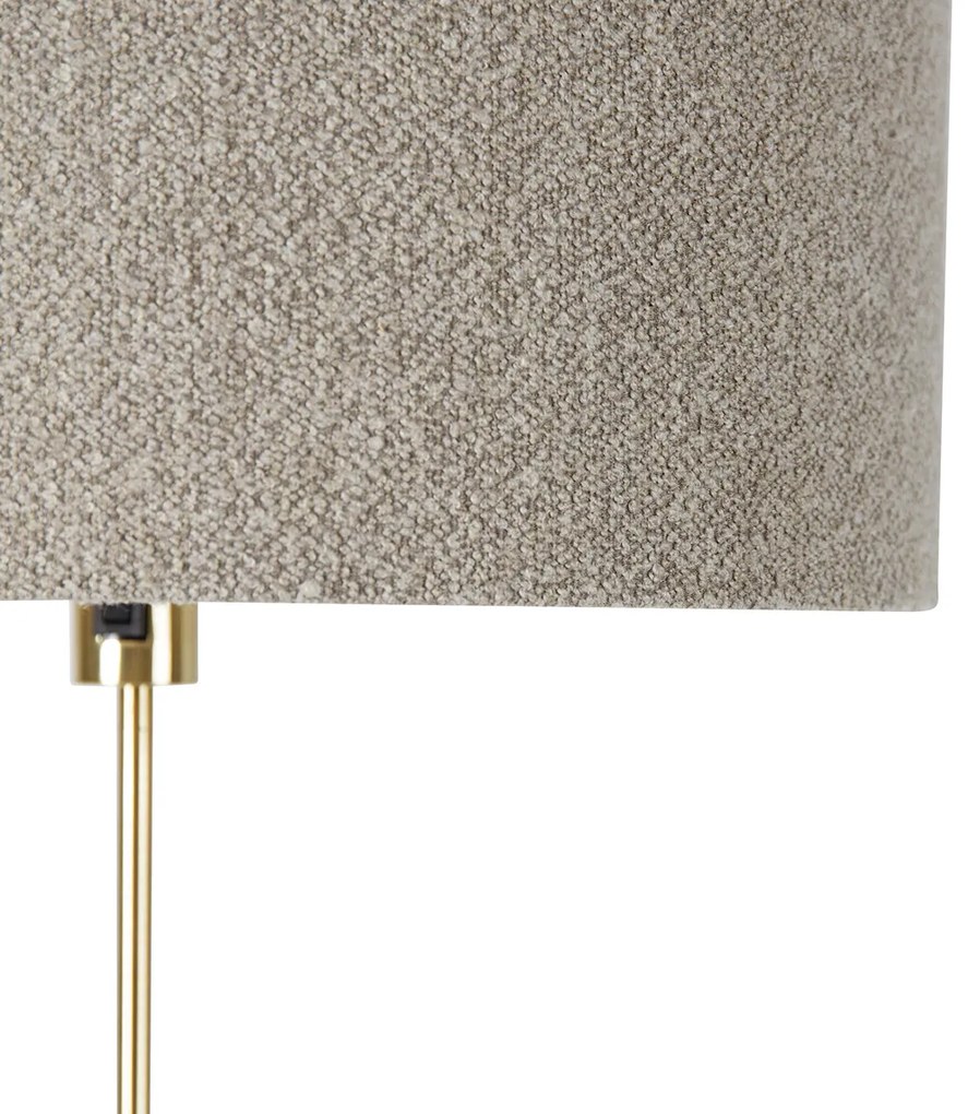 Stojaca lampa nastaviteľná zlatá s tienidlom z bouclé taupe 50 cm - Parte
