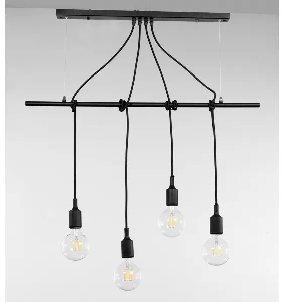 ONLI - Luster na lanku WIRE 4xE27/15W/230V čierna