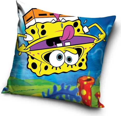 Carbotex Obliečka na vankúšik Sponge Bob Hore Nohami, 40 x 40 cm