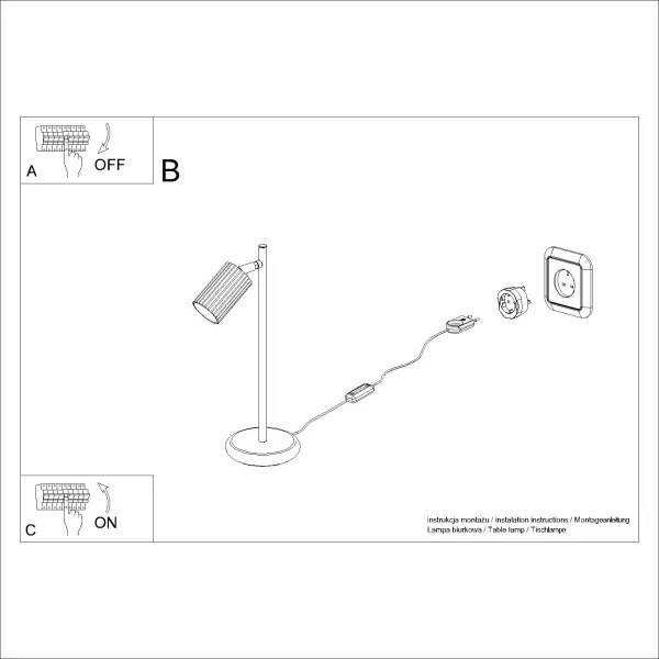 Sollux SL.1643 - Stolná lampa KARBON 1xGU10/10W/230V červená