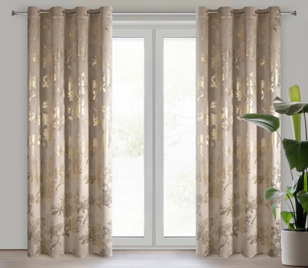 ZATEMŇOVACÍ ZÁVES NA KRÚŽKOCH CELIA 140X250 CM VZOROVANÁ