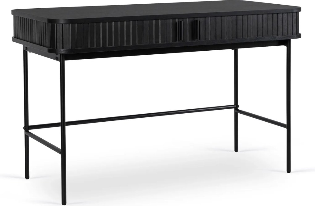 Vintino Písací stôl TRISHA 120 cm ryhovaný čierny