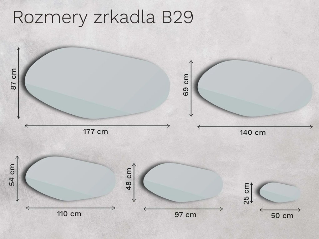 Bronzové zrkadlo Base B29 140×69
