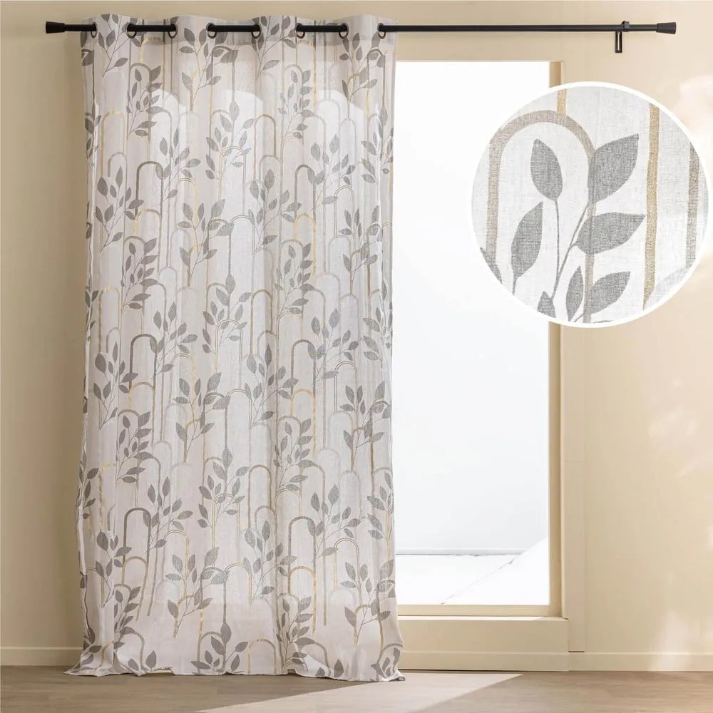 Sivý záves 140x240 cm Roseris – douceur d'intérieur