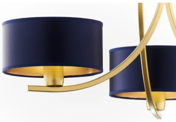 Jupiter 2093 - Luster na reťazi ARTHUR 3xE27/15W/230V modrá/zlatá