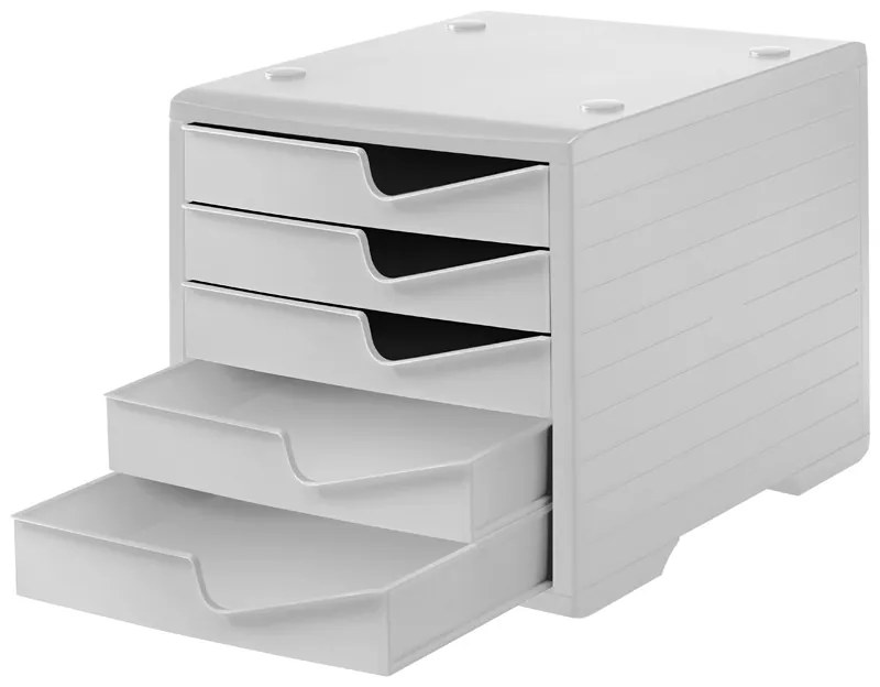 Triediaci box, 5 zásuviek, sivá/sivá