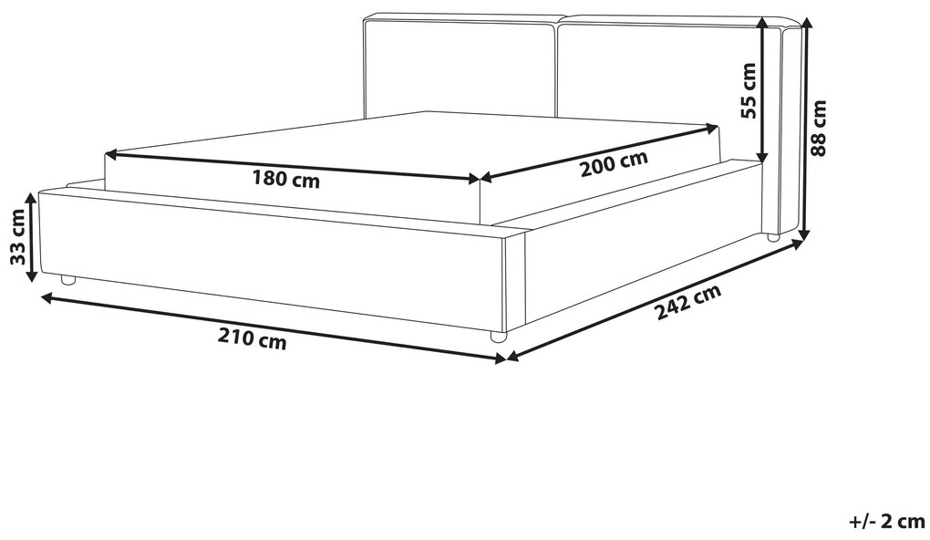 Čalúnená posteľ 180 x 200 cm sivá LINARDS Beliani