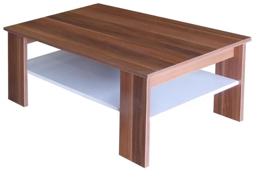 Konferenčný stolík SUMBA — orech/biela, 90×55×41