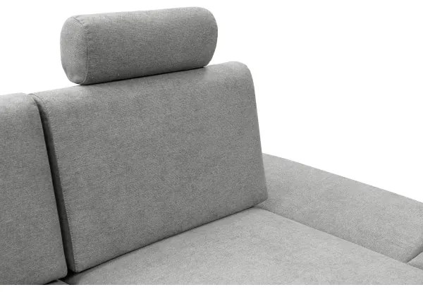 Rozkladacia rohová čalúnená sedacia súprava s úložným priestorom do tvaru L AVESTA pravá sivá