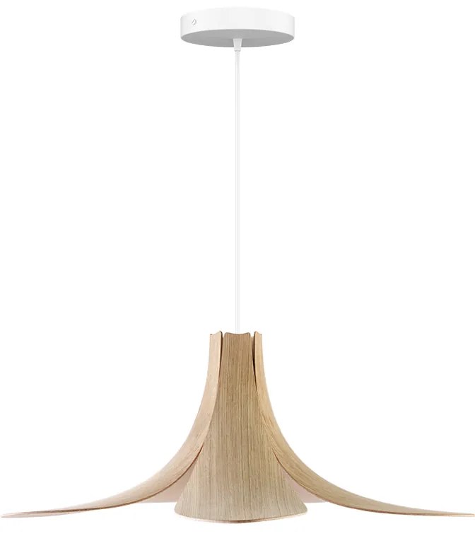 JAZZ | dizajnové drevené svietidlo Farba: Svetlý dub, Sada: Tienidlo + Rosette biely