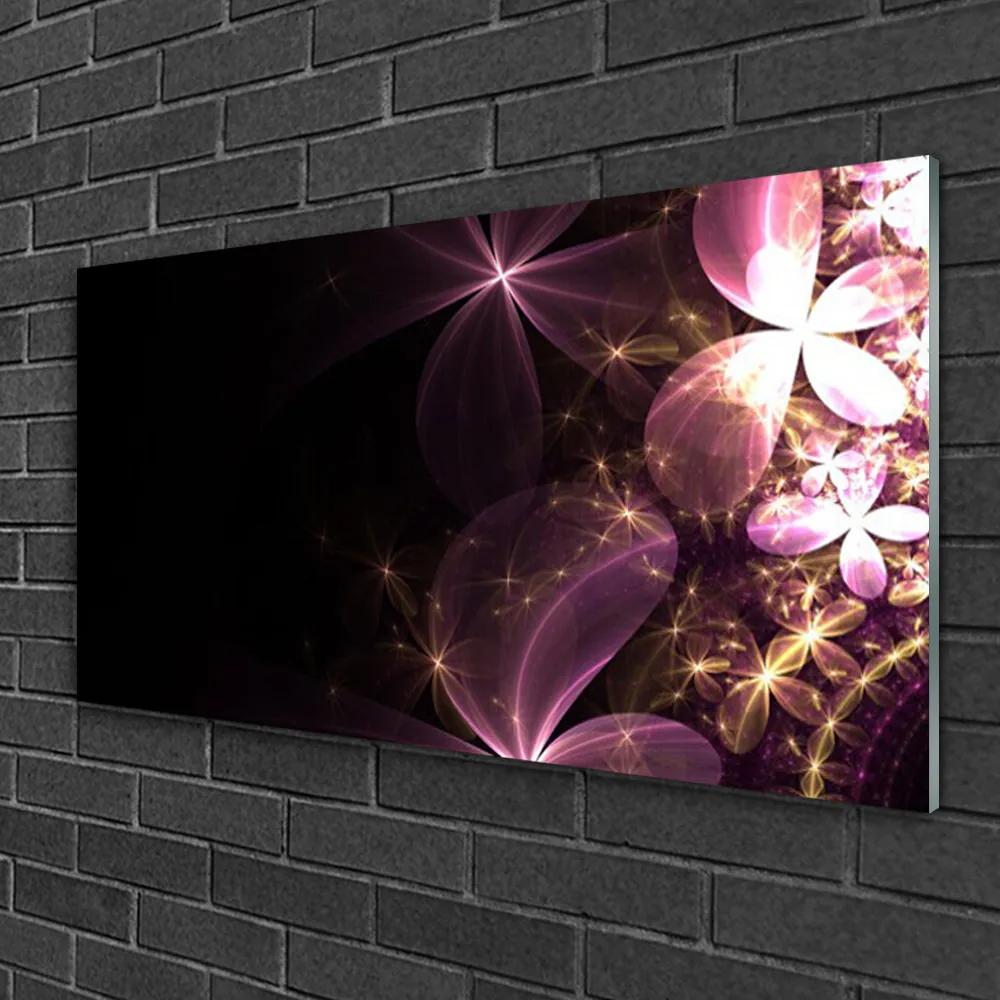 Skleneny obraz Abstrakcie kvety umenie 120x60 cm