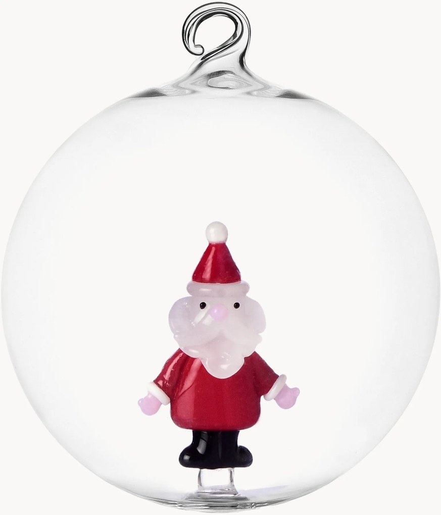 Ručne vyrobená sklenená ozdoba's figúrkou Santa Clausa Christmas Tales