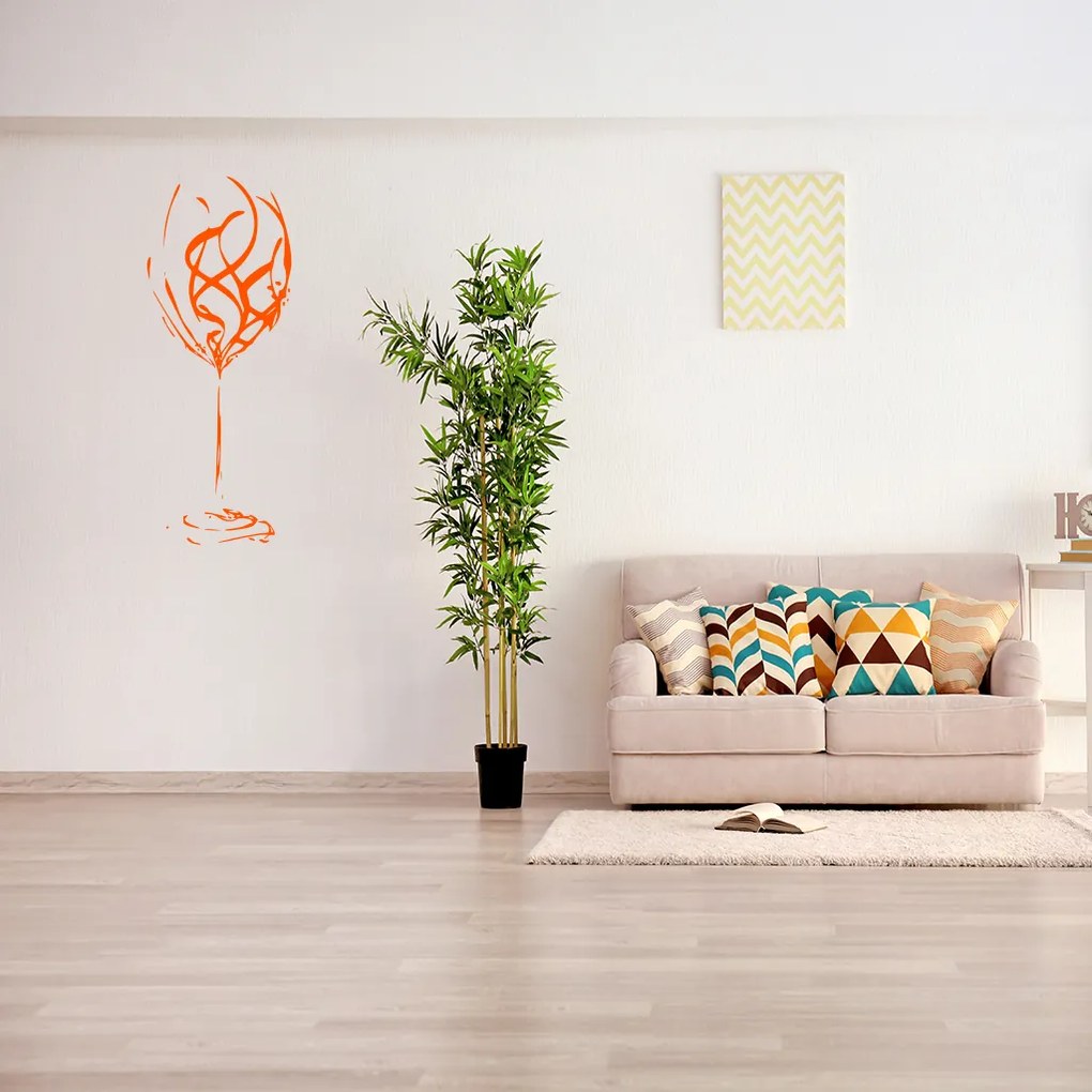 Veselá Stena Samolepka Pohár na víno Farba: oranžová, Veľkosť: 60 x 155 cm