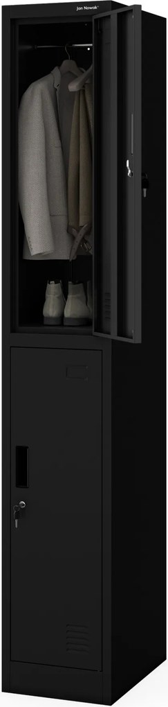 Šatníková skriňa pre zamestnancov čierna IGOR 1 Plus 316,5 x 1850 x 450 mm