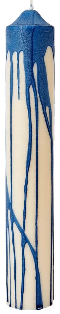 Ferm Living Sviečka Dryp Pillar Deep Blue 30 cm