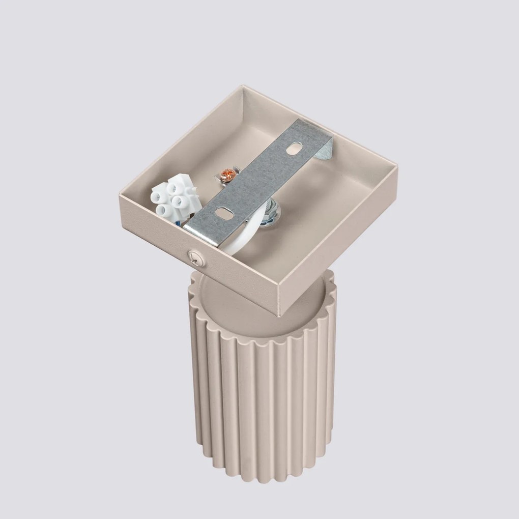 Bodové svietidlo Karbon, 1x tmavobéžové hliníkové tienidlo, (možnosť polohovania)